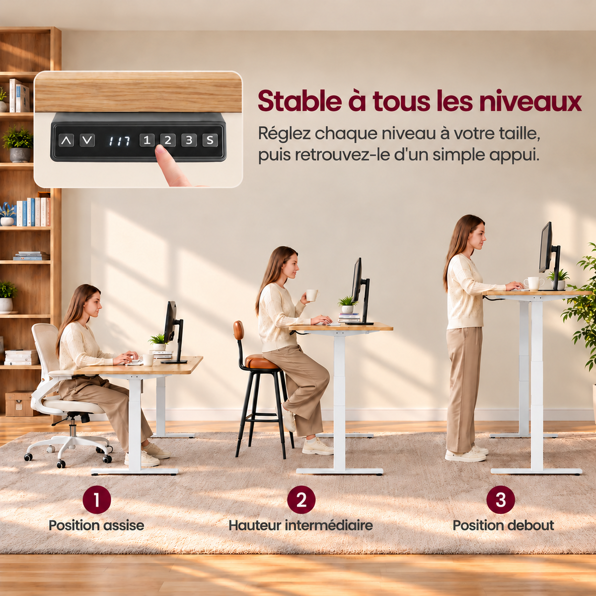 Bureau assis-debout électrique