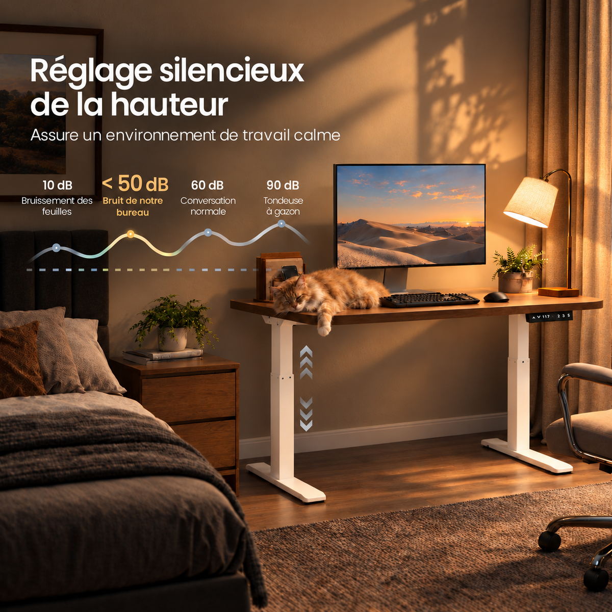 Bureau assis-debout électrique