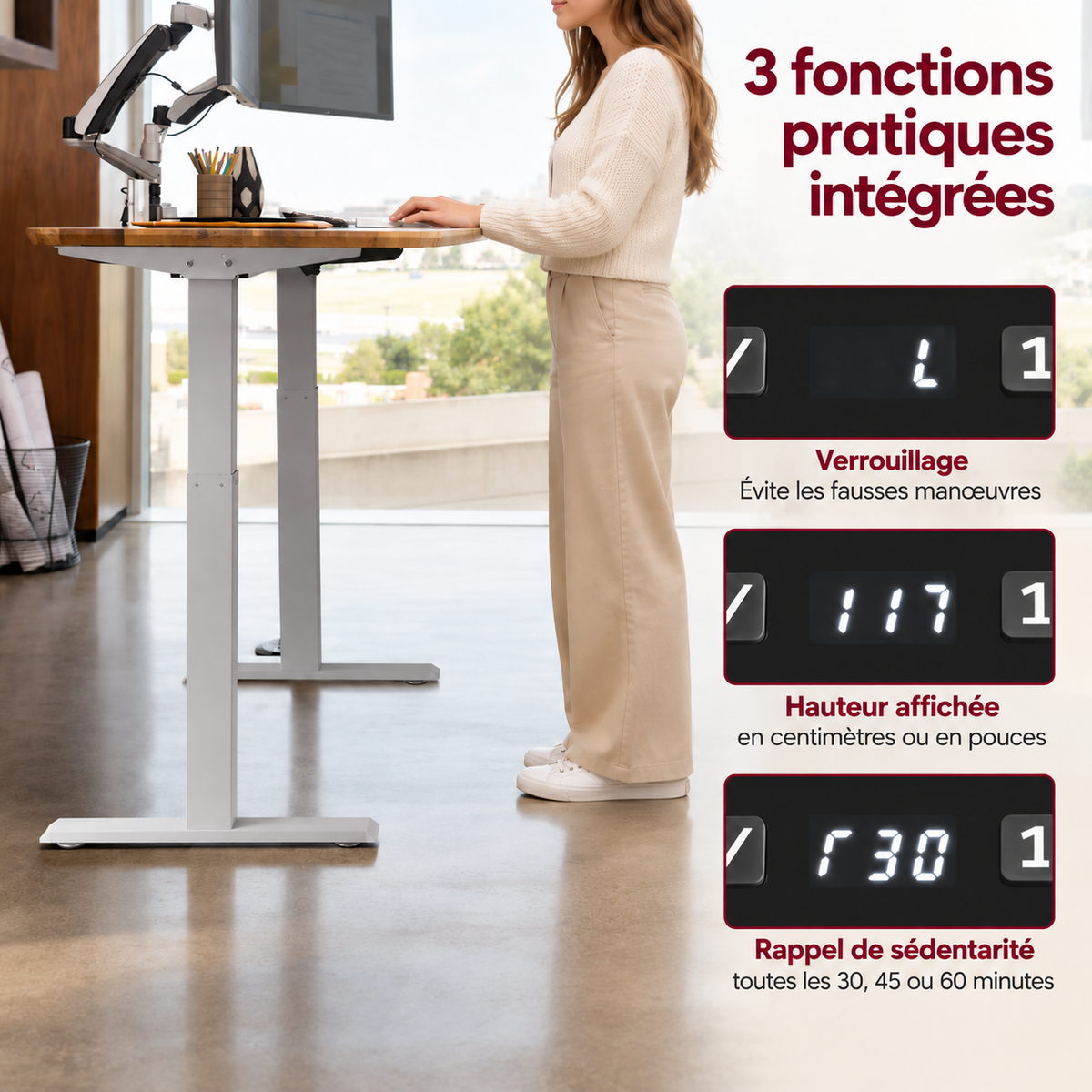 Bureau assis-debout électrique